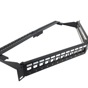 patch panel para montaje en rack angulado modular 24 puertos
